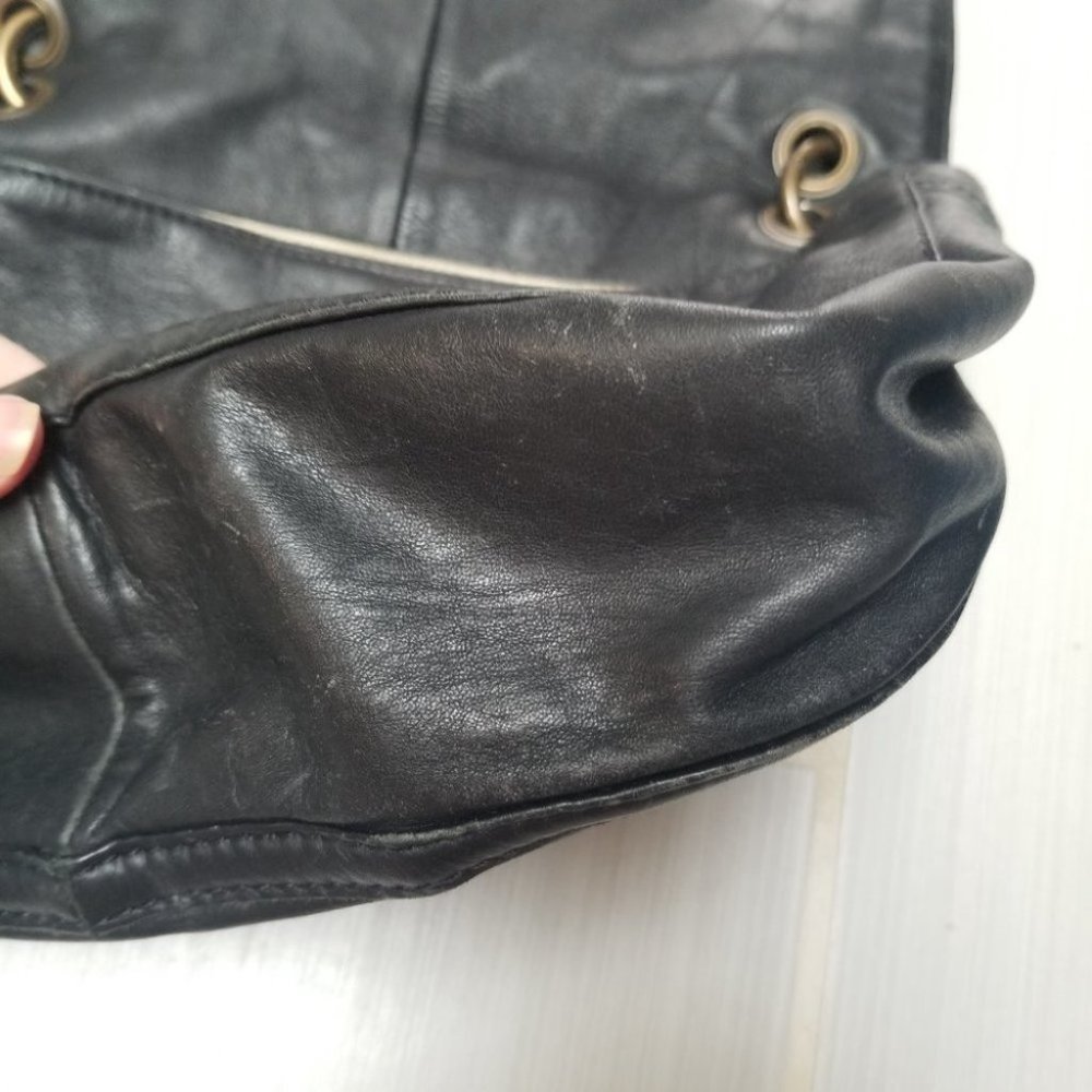 House of Harlow 1960 Boho Black Cream Leather Crossbody Bag - Picture 7 of 11